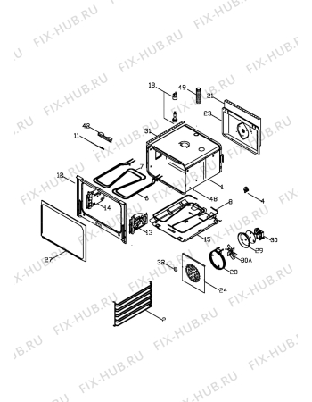 Взрыв-схема плиты (духовки) Voss Electrolux ETM1803-HV - Схема узла Oven